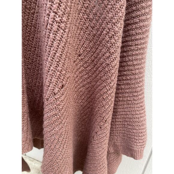 Torrid Ribbed Knit Shawl/Poncho/Wrap In Rose/Mauve Color One Size - Picture 7 of 11